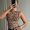 Leopard Pleated Mesh Jumpsuit Shorts Leopard Print Ruched Mesh One-Piece Shorts Export