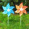 Pin-wheel Whirligig Striped Pattern Handmade Multifunctional Colorful Dot Stripe Pinwheel Toy for Yard