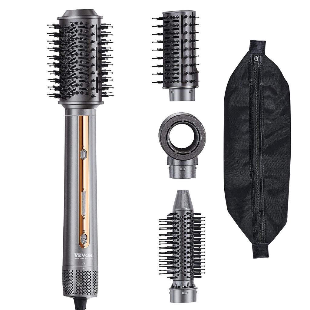 VEVOR Hair Air Styler and Dryer Brush, 4-in-1 Multi Hair Styler, 110,000 RPM High-Speed Ionic Hot Air Styler with 3 Brushes & 1 Nozzle