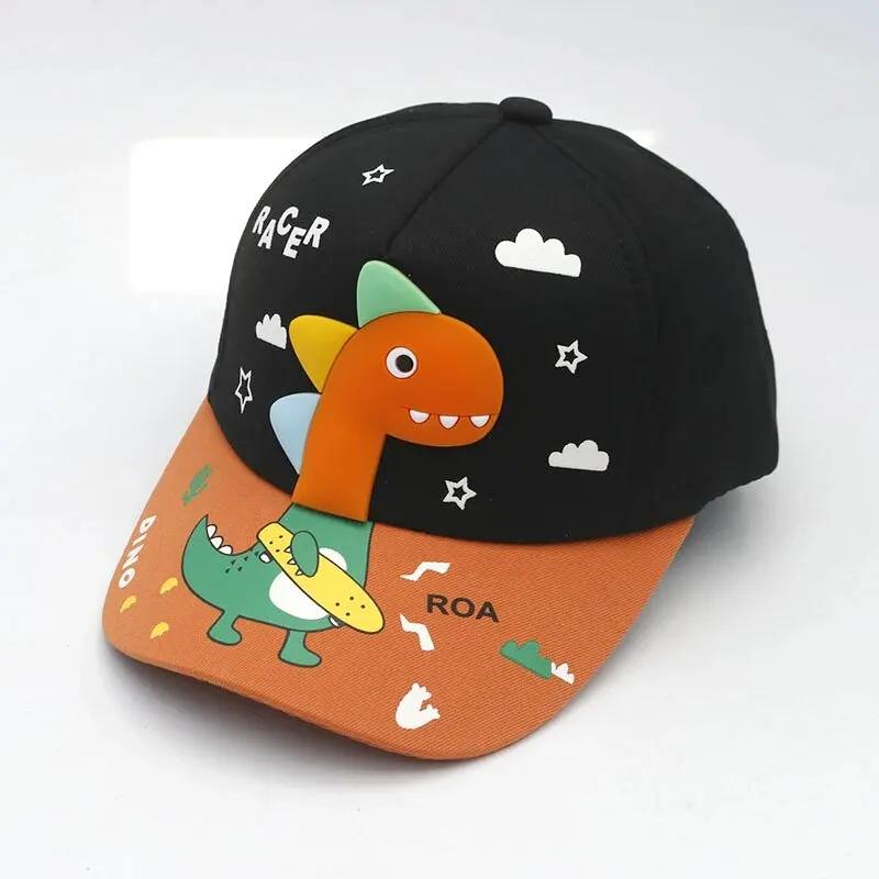 Cartoon Dinosaur Baby Baseball Hat Casual Adjustable Boy Girl Peaked Cap Outdoor Sun Visors Toddler Bonnet