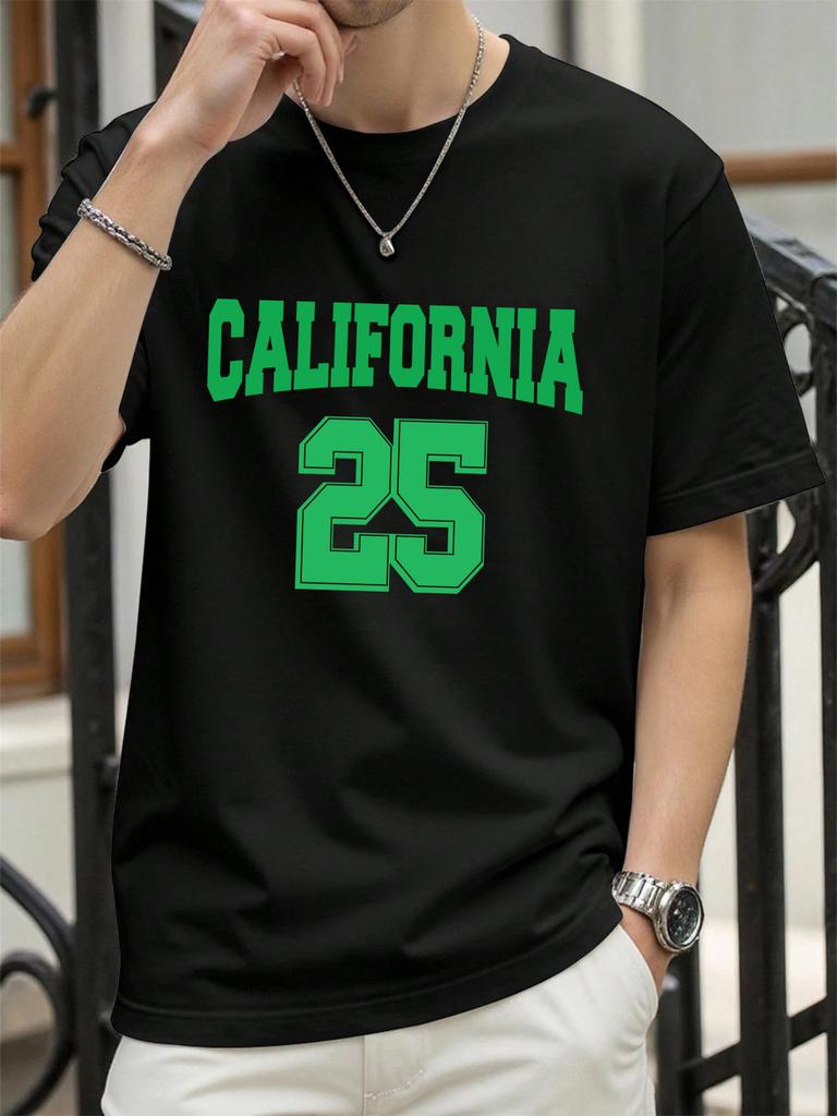 On The 25Th In California Print T Shirt Man Summer ONeck TShirts Casual Cotton Clothes Fashion AllMatch Hip Hop Sportswear