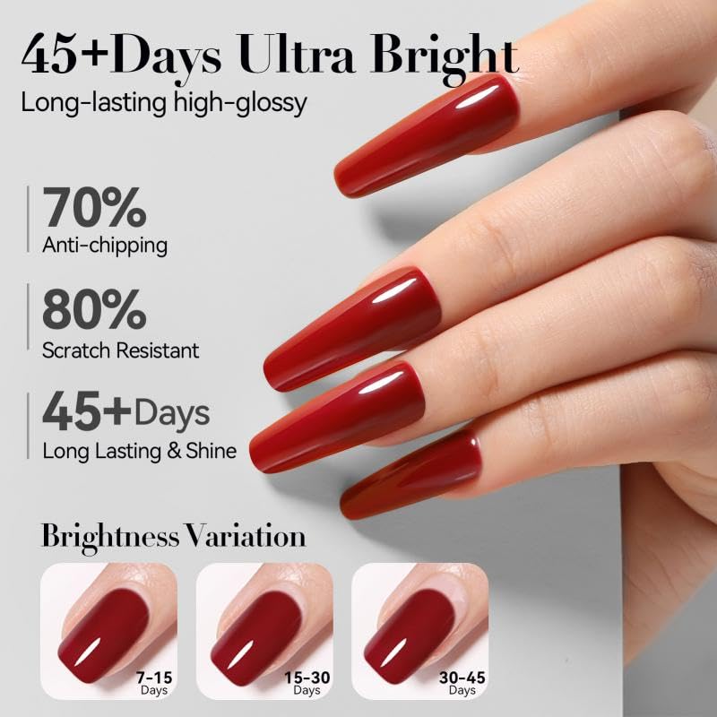 The BORN PRETTY Gel Nail Polish Set includes a base top and This set is and compatible with coat, coat, adhesive. 3-piece wipe-free, long-lasting,