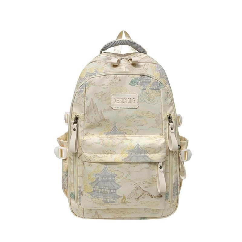 Schoolbag national style backpack ins storm point backpack junior high school college style campus bag flash large capacity student schoolbag