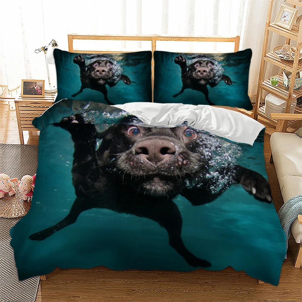 Bed Cover Dropship Winter Soft Comfortable 2/3Pc Kid Bedding Set Western Single Double Bed 3D Cat Duvet Cover Sets Ropa De Cama