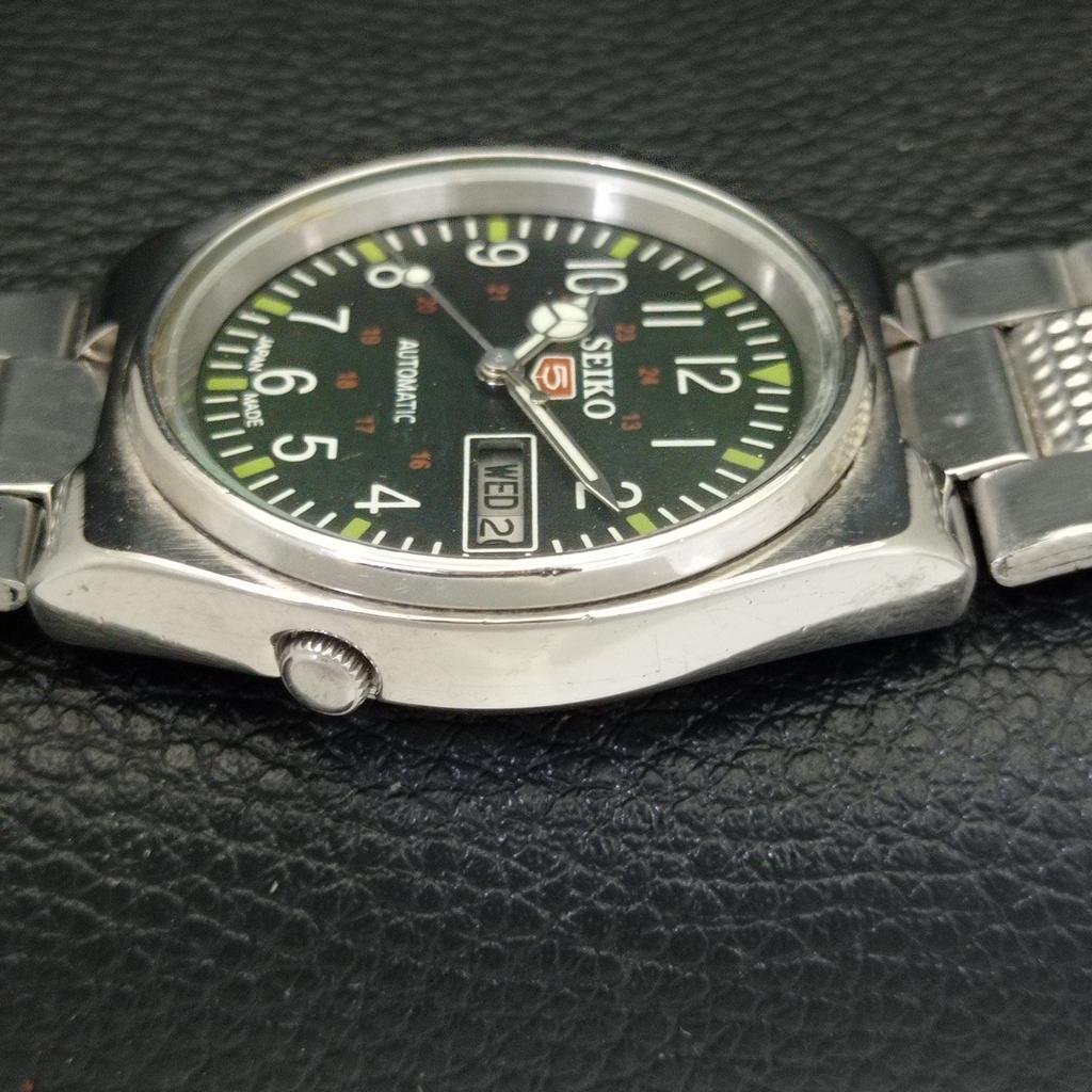 GENUINE VINTAGE SEIKO 5 AUTOMATIC JAPAN 7009A MENS GREEN DIAL WATCH a701395-5 R206a-a701395