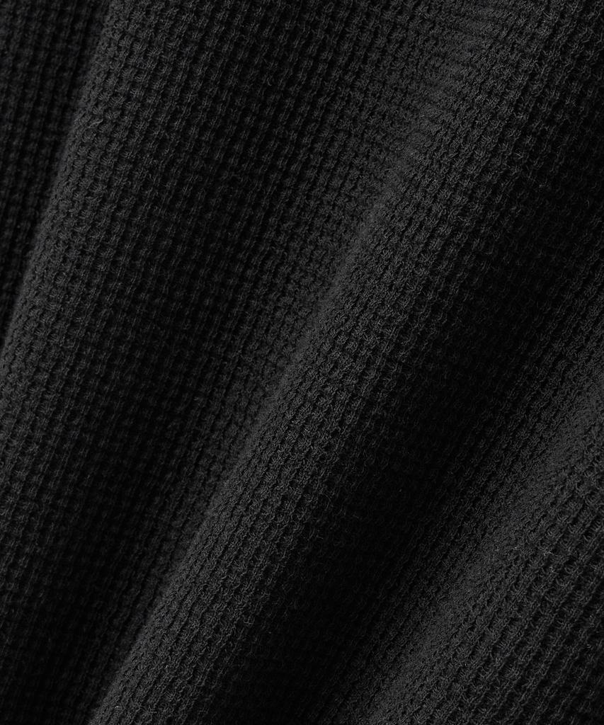 LXT Waffle Henley Neck Crop T-Shirt [Black]