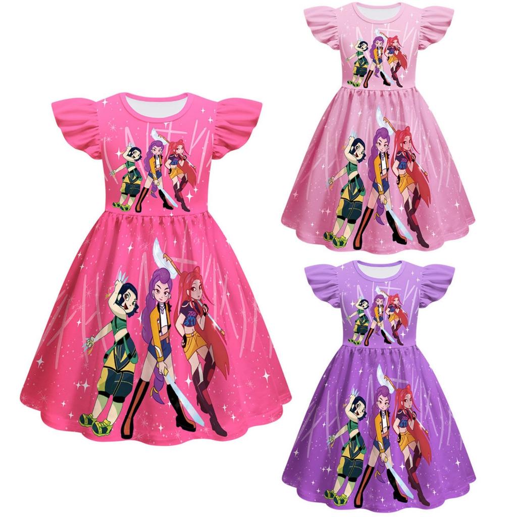 Girls Witch  Girls Flying Sleeves Children's Dress Children's A-line Skirt
