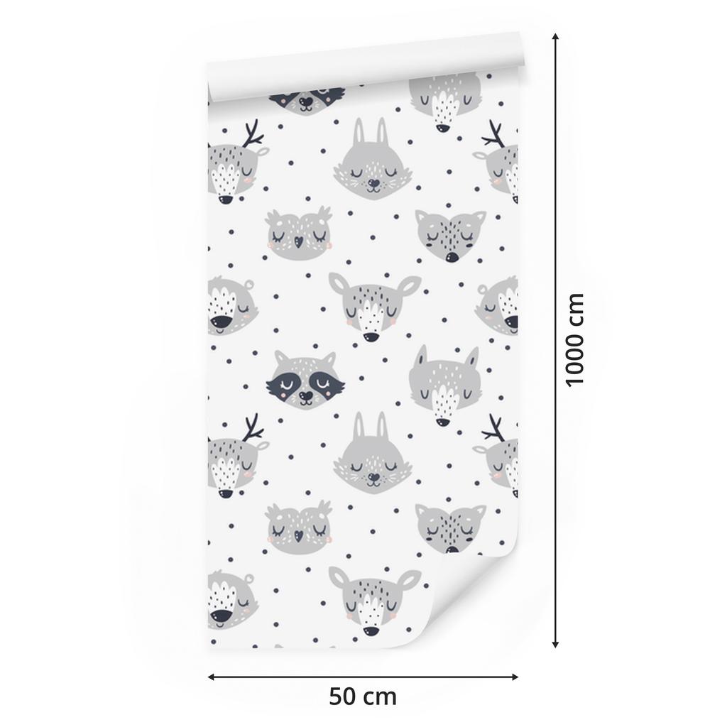 Wallpaper Teddy bears owls hares deer for living room and bedroom 50x1000