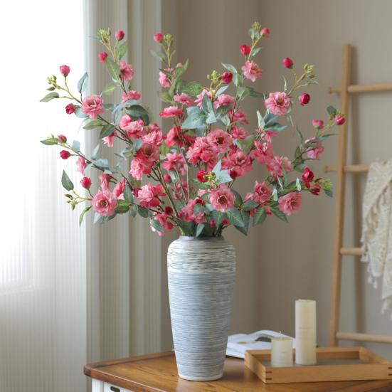 Künstliche Blumenstiele Faux-Seide Kunstblumen mit langen Stielen Kunstblumenzweige für Vase Blumenarrangement Heimhochzeit Tischdeko
