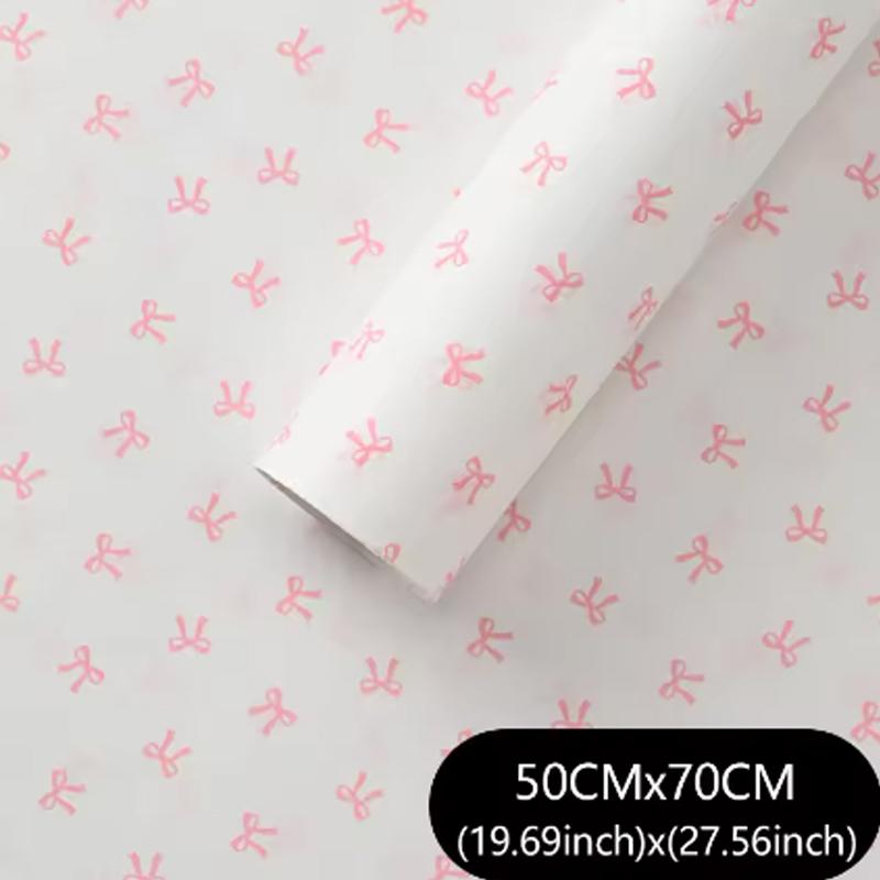 20sheets 50x70cm Bow Tissue Parper Printed Flowers Wrapping Floral Paper Packaging PaperKnot Ins Korean Gift Rose Packing Parper
