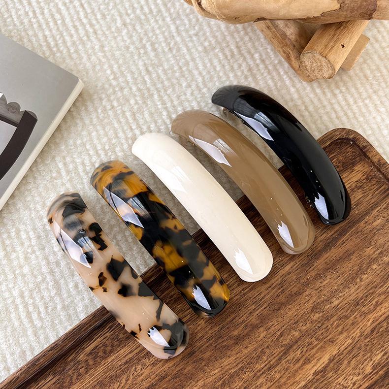 Essigsäure-Haarspange, Federspange für Mädchen, große Haarnadel, Kopfbedeckung, glänzende elliptische Bogen-Haarnadel, Haar-Accessoires