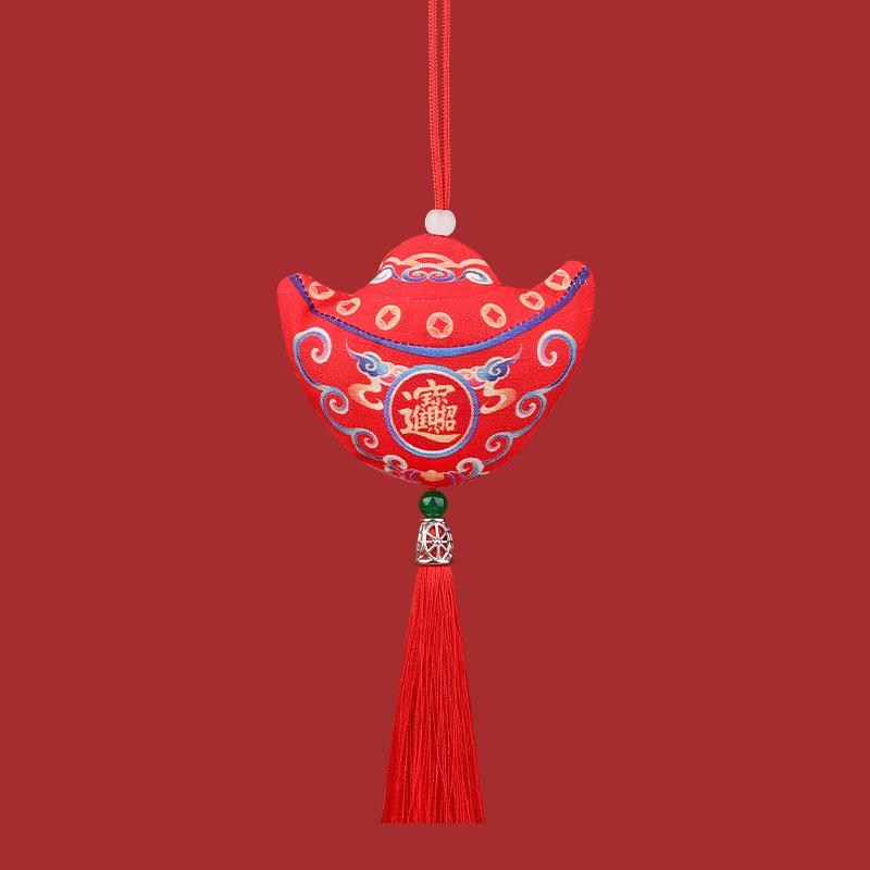 

3D Yuanbao Scented Sachet Pendant - Hanfu Car & Portable Festival Gift 9.5*7 cm Empty Bag красный