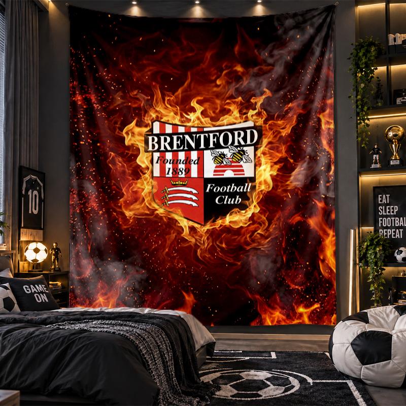 Wall Hanging Tapestry Brentford Football Print Cloth for Living Room Bedroom Home Decor