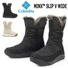 Columbia MINX SLIP V Wide Snow Boots with Side Size Women's Zip, Waterproof, Warm, Boa, Non-Slip Zipper, Black, 7.5 (24.5cm)
