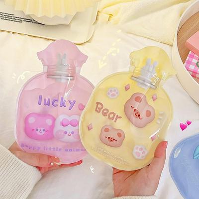 310ml Cartoon Transparenter Heißwasserbeutel Tragbarer Mini-Handwärmer Therapie Heizkissen zur Schmerzlinderung