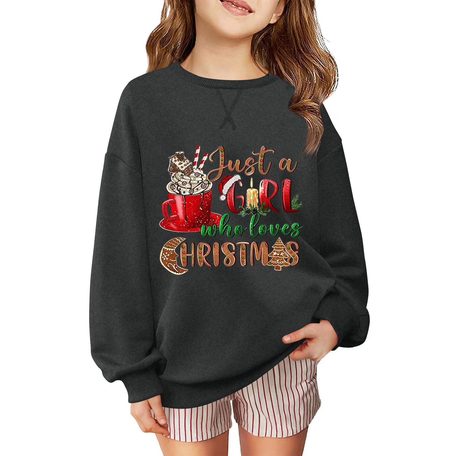 

Детский модный повседневный пуловер с длинными рукавами и свободного кроя с рождественским принтом 130