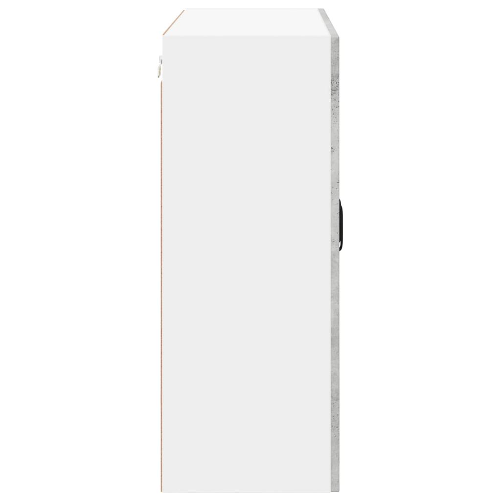 Wall Mounted Glass Cabinet LUCCA Concrete Grey 80 x 31 x 80 cm Particleboard