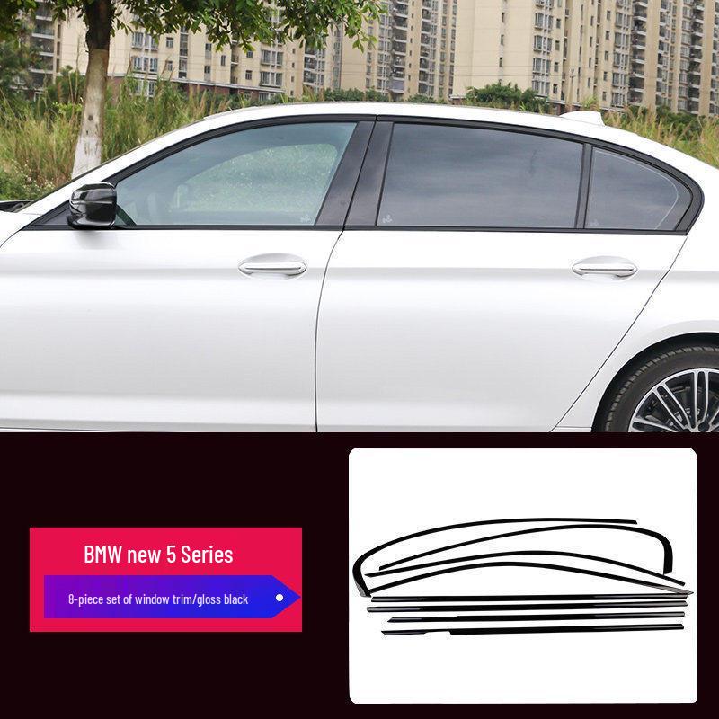 Black Window Trim & Door Frame Strip for BMW 3, 5 Series, X3, X5, X6 - Decorative Black Warrior Edition.