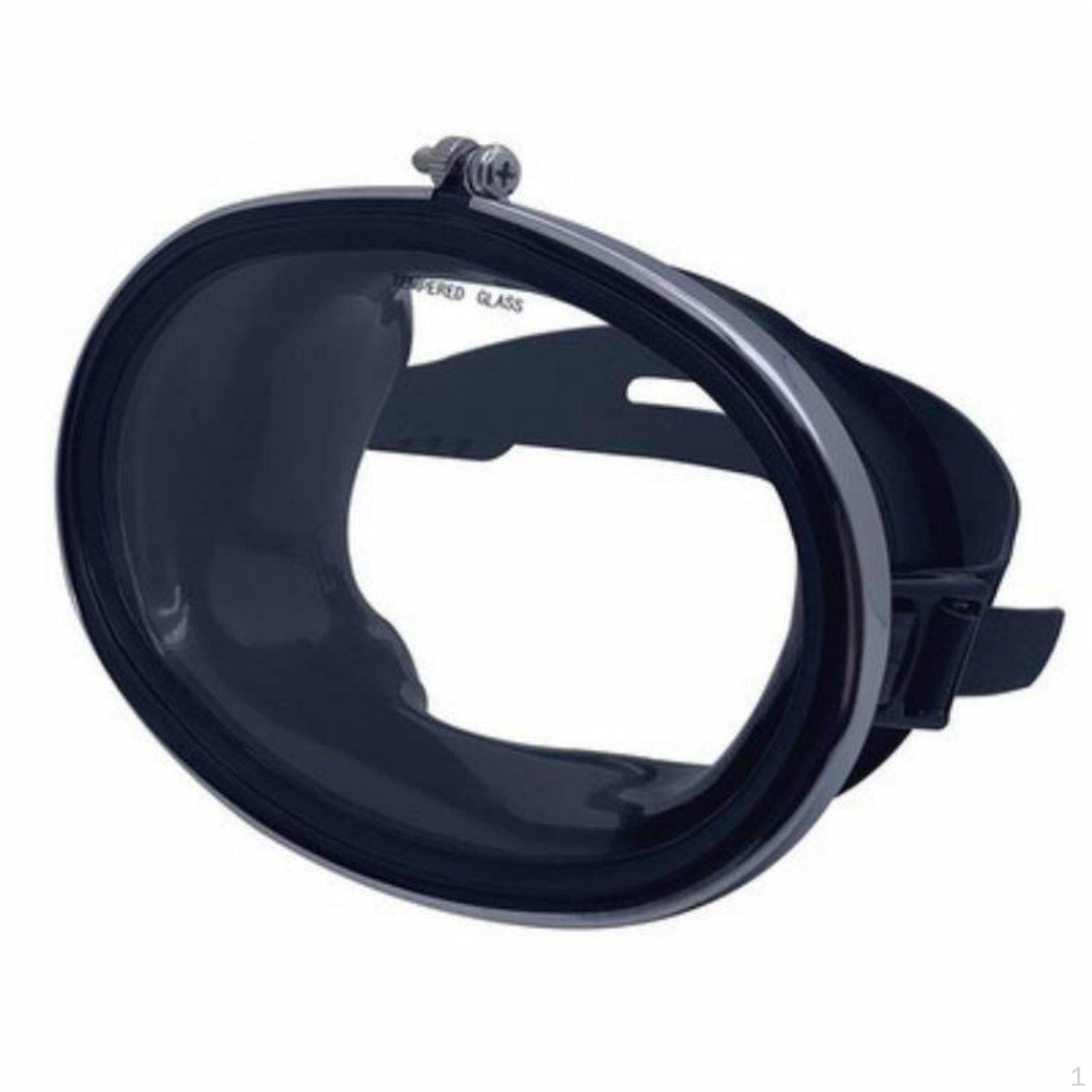 Silicone Snorkel Facepiece Adjustable Strap Reinforced Glass Underwater Eyewear Leak Resistant Water Black-1