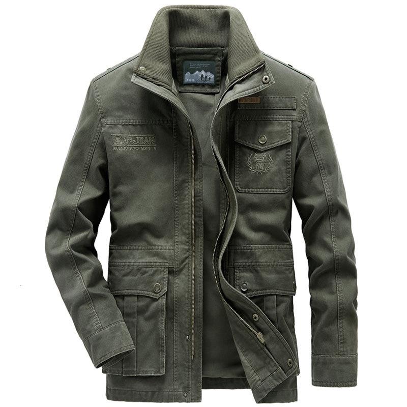Men`s Multi-Pocket Washed Cotton Workwear Jacket