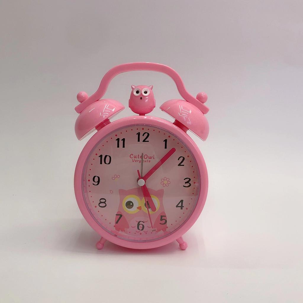 New super cute owl fake bell alarm clock cartoon clock bedroom gift student bedside clock