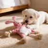 Plüschtier Hund Kauspielzeug mit Baumwollseil Handgemacht Quietschender Affe Hase Tiger Plüschtier Knisterpapier Interaktives Tauziehen Welpenspielzeug Haustierbedarf
