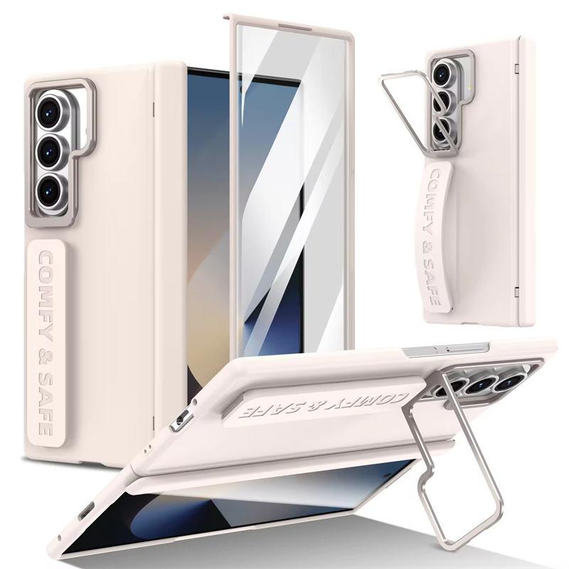 Für Samsung Galaxy Z Fold 8 Ultra 7 6 5 4 3 Armband Scharnier Linsenhalter Hülle Äußerer Bildschirmschutz Glasfolie Stoßfeste Abdeckung