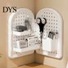 Wall Mounted Pegboard Organizer Perforated Board Storage Rack, Foldable Plastic Organizer, No Peg for Office Drilling Shelf Home Desk And Rack