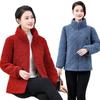 Middle-aged granular jacket winter new winter cotton-padded jacket piled and thickened warm cotton-padded jacket women
