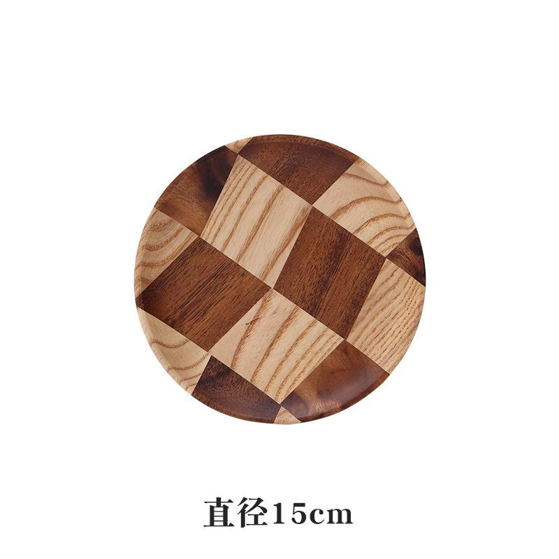 

Креативный деревянный поддон, круглая обеденная тарелка, бытовое использование, фруктовый торт, десертная тарелка, деревянная тарелка, украшения, подносы для блюд, декоративные