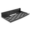 Router and Modem Wall Shelf with Fold-Away Metal Design, Integrated Cord Opening, and Rows of Openings for Organized Device Storage Beside a Desk