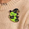 Bags Decorative Badge Halloween Witch Hat Ghost Enamel Brooch, Glow-in-the-Dark Cartoon Zinc Alloy Brooch Pin, Holiday for Sweaters Jackets