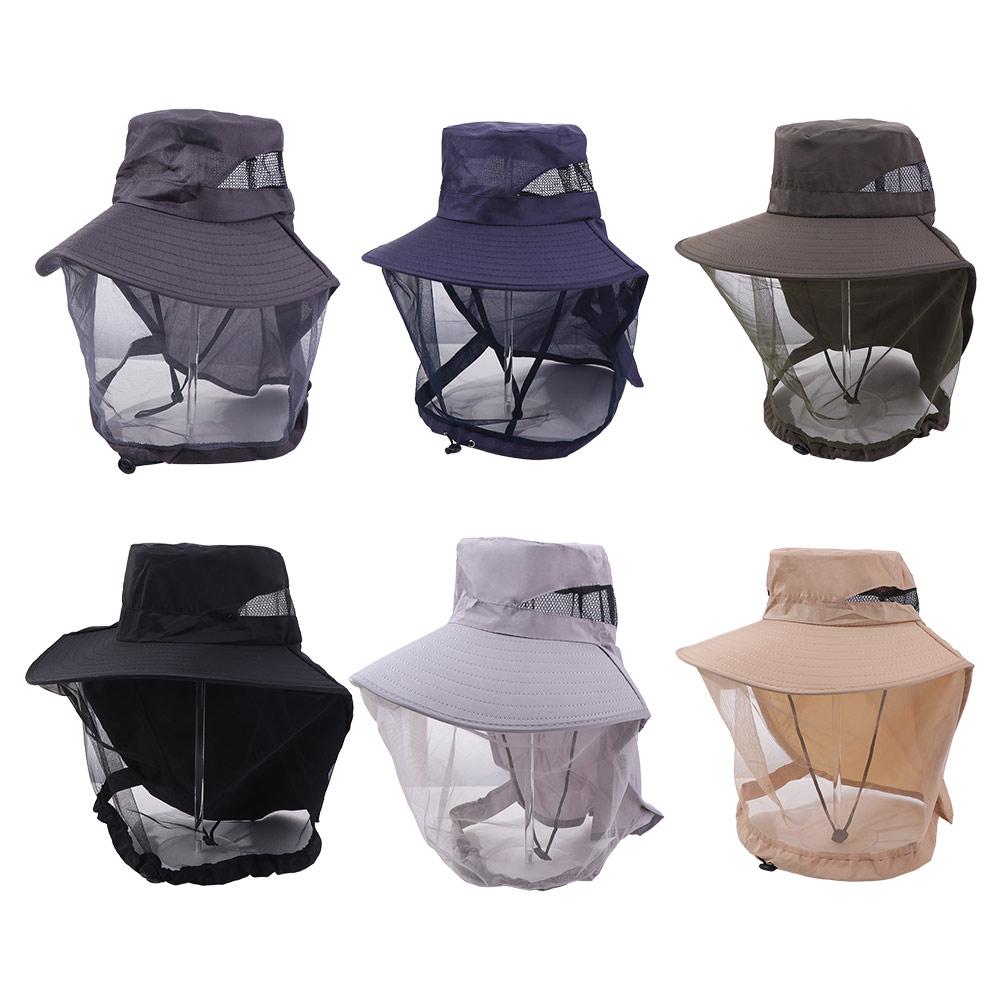 Foldable Bee Mosquito Hat Insect Proof Sun Protection Hat Net Cover Fisherman Hat Camping