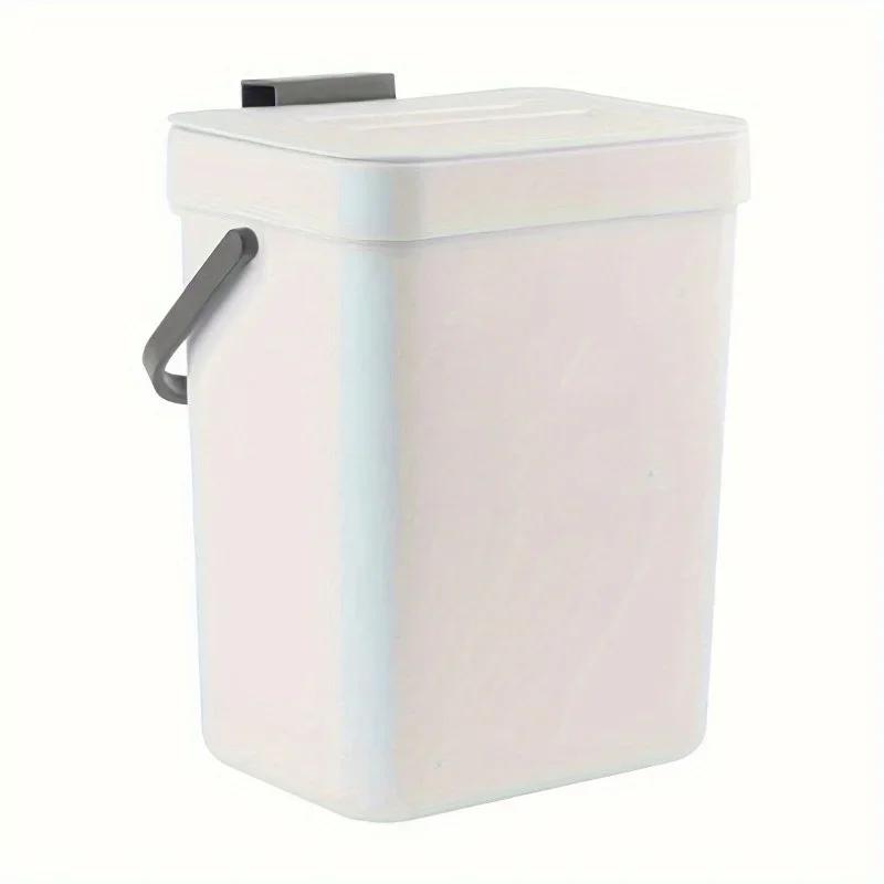 Space-Saving Quiet-Close Trash Can - 3/5L, Eco-Friendly Sealed Bin for Kitchen & Office, No Electricity Needed