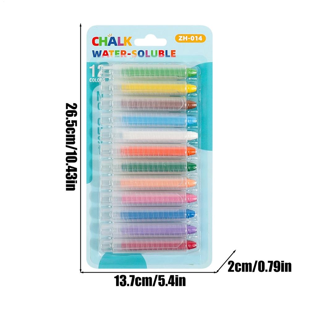 Dustless Chalk 12 Colored Water-soluble Chalk Erasable Non Dirty Hands Dust Free Chalk Blackboard Graffiti Painting Solid Chalk
