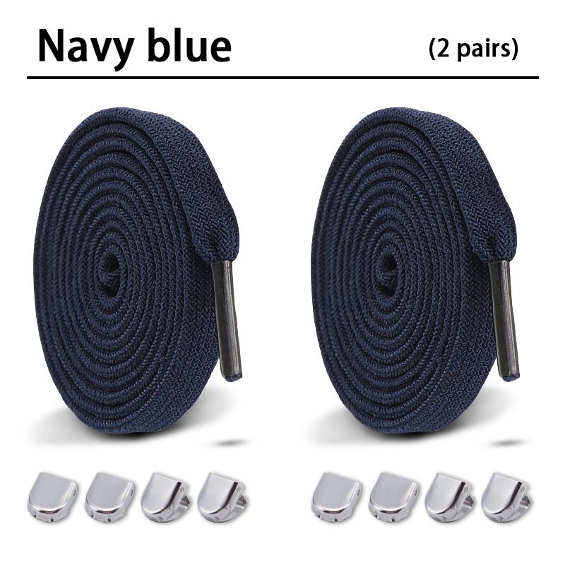 2Pair Double-layer elastic 8mm Flat Shoelace Shoes Accessories No Tie Shoe laces Quality Elastic Laces Sneakers Tennis Shoelaces