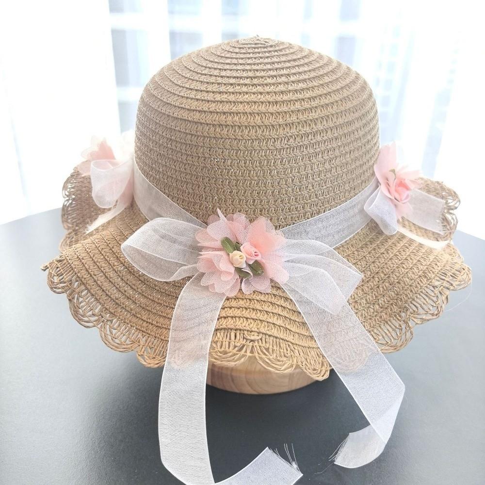 Solid Color Sun Hat Floral Style Fisherman Hat Trend Straw Hat Small Bag Set Fashion Accessory