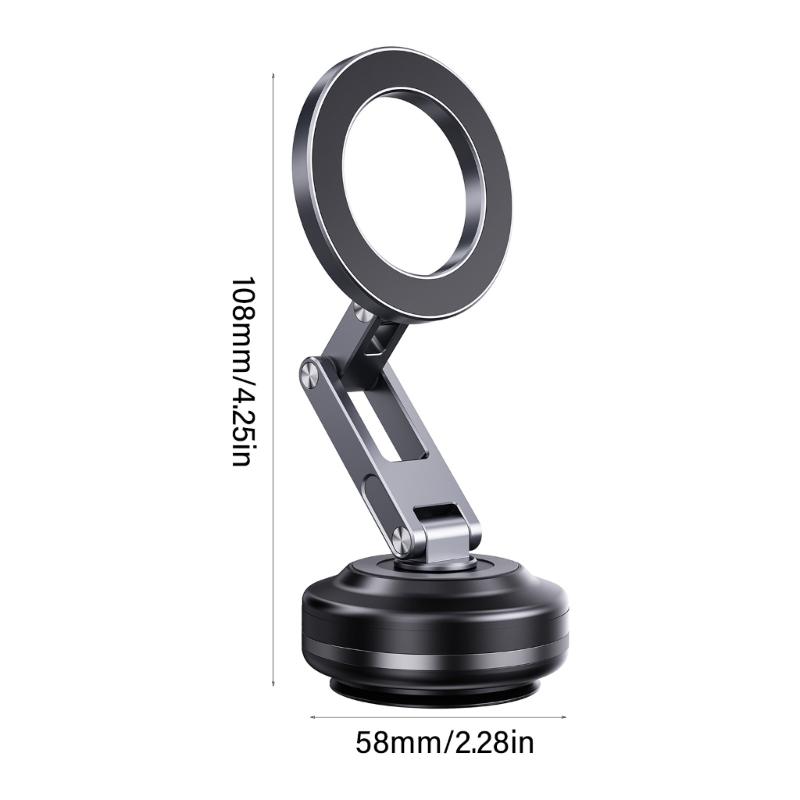Foldable Car Phone Bracket Magnetic Stand 360 Degree Rotation Adjustable with Double Suction Technology for Easy Viewing