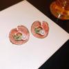 Monet Garden Purple Baroque Pearl Earrings - Vintage Style, Luxury Women's Studs