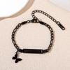 Stainless Steel Children's Butterfly Laser Bracelet - Cuban Chain Design