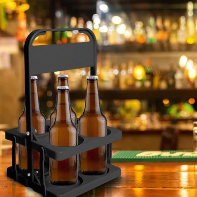4 Holes Foldable Beverage Carrier Reusable Plastic Drink Holder With Handle Portable Beer Bottle Carrier Cup Organizer For Bars