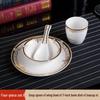 Luxury Ceramic Dinnerware Set: Plates, Bowls, Spoons & Cups for Restaurants & Clubs