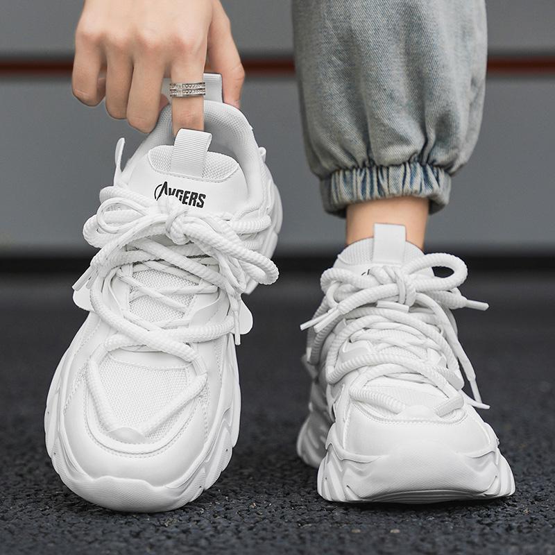 Daddy shoes men's summer 2025 new thick-soled white sports summer breathable youth casual little white men's shoes