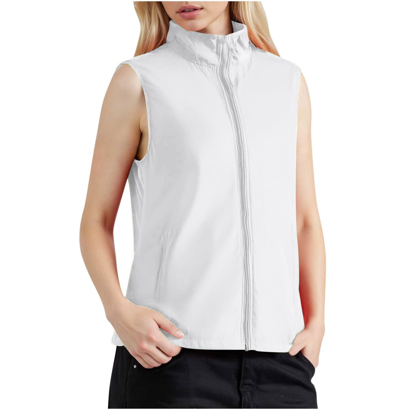 

Женский повседневный спортивный жилет без рукавов, однотонный, на молнии, с воротником-стойкой XXL