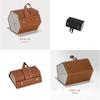 Leather Folding Multi Compartment Glasses Case With Soft Interior For Travel Storage