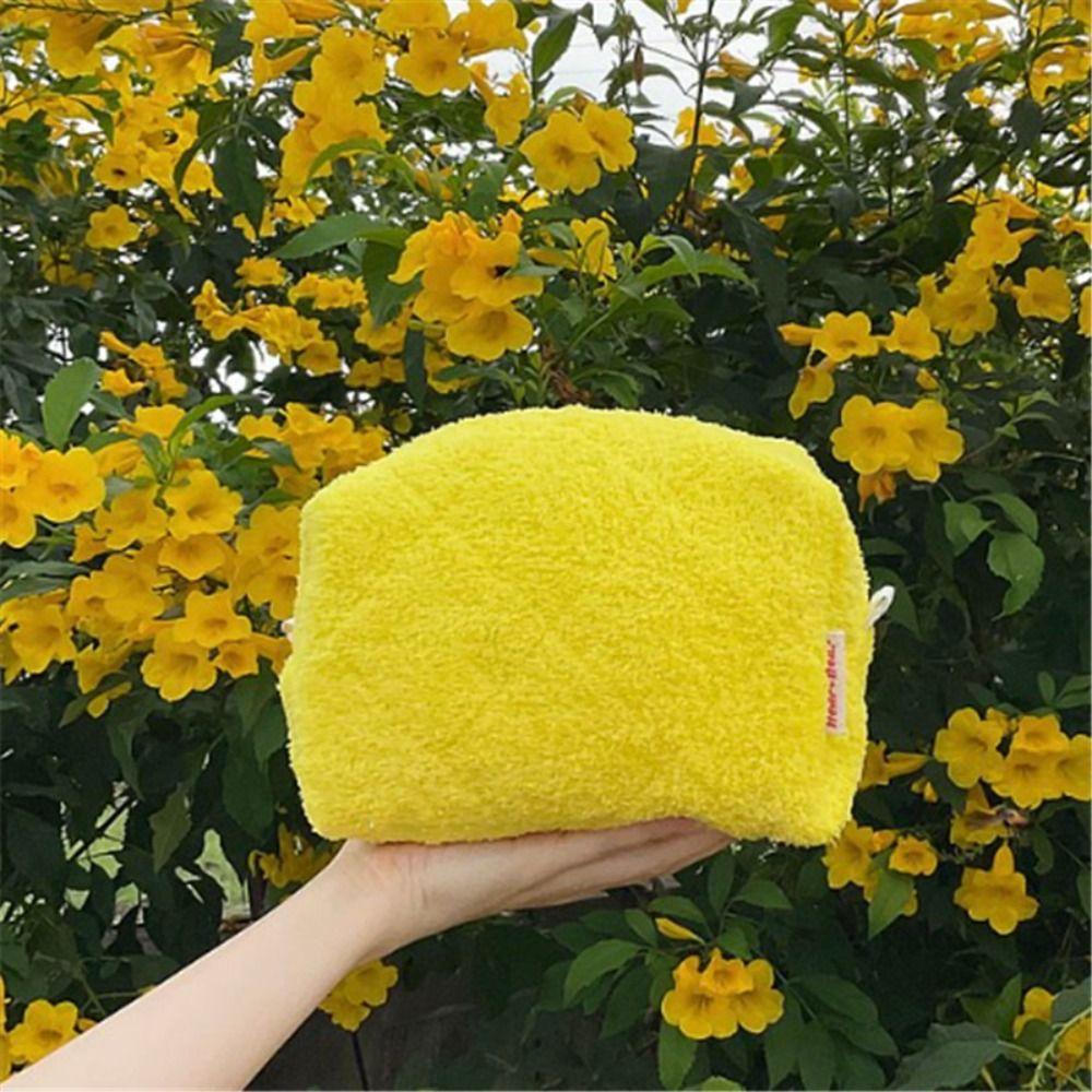 Pure Color Makeup Bag Large Capacity Travel Organizer Versatile Storage Bag Travel Use