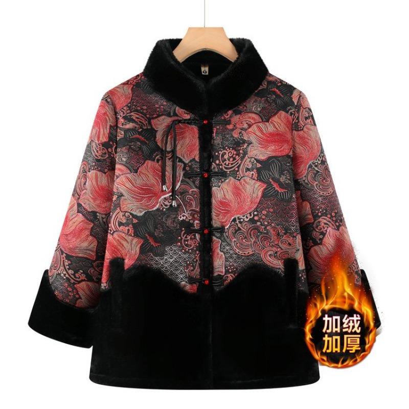Coat cotton-padded clothes women's velvet noble thickened warm winter fur integrated