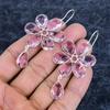 Pink Kunzite Gemstone Handmade 925Sterling Silver Jewelry Earring 2.76" M-3148