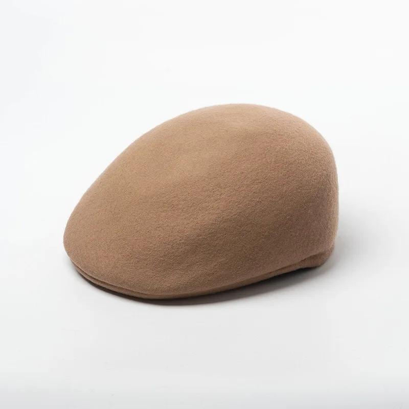 

100% Wool Berets for Men Fashion Winter Hat Women Man Beret Unisex Felt Flat Cap Derby Driver Ladies Party Fall Hats 56-58cm верблюд