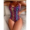 Vintage Bunte Leopard Print Bademode Frauen Tie Dye Gradient Push Up Bauch Kontrolle Ein Stück Badeanzug Strand Badeanzüge 2025